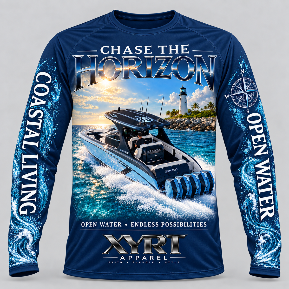 XYRT Chase The Horizon Long - Sleeve Performance Boating Shirt