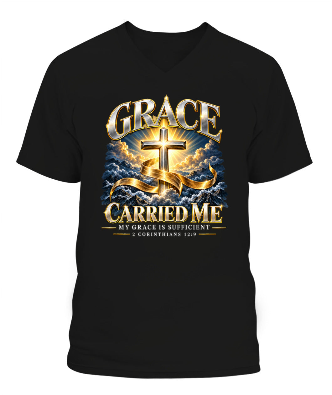 Grace Carried Me - 2 Corinthians 12:9 Xyrt Apparel Faith T-Shirt