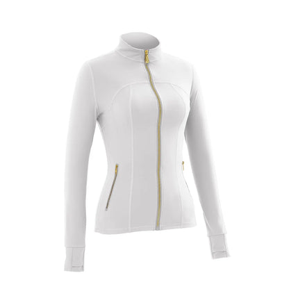 Uncia Active Women'S 2-Piece Slim-Fit Athletic Sports Set - Gold-Zipper Jacket, High-Stretch Hip-Shaping Leggings for Yoga, Gym,Back to School,Back to School Haul