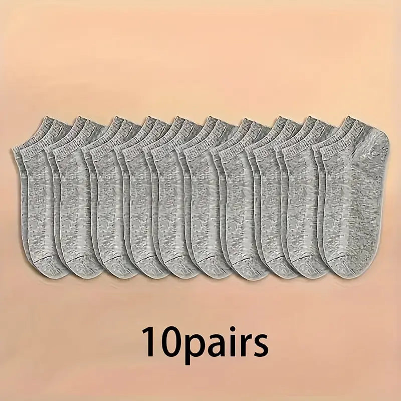 Solid  Low Cut Ankle Socks for Men and Women, Breathable and Durable Multipacks for Daily Wear.