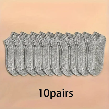 Solid  Low Cut Ankle Socks for Men and Women, Breathable and Durable Multipacks for Daily Wear.