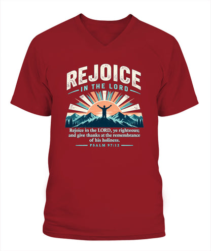 Rejoice in the Lord - Psalms 97:12 Xyrt Apparel Faith T-Shirt