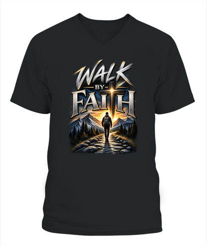 Walk By Faith Women's V-Neck T-Shirt / XYRT Faith Collection