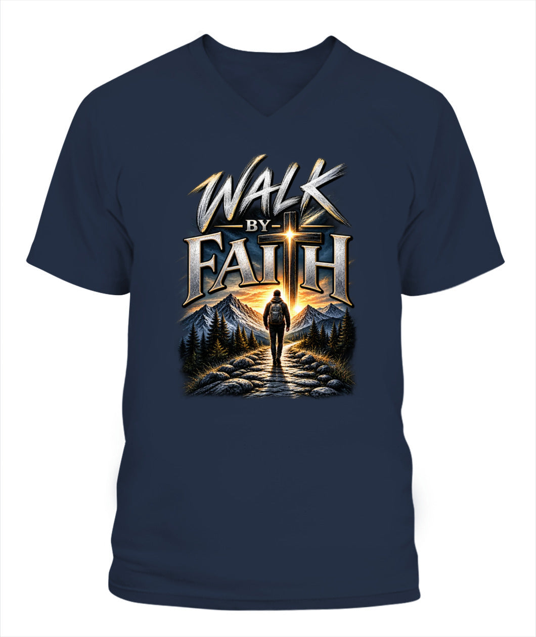 Walk By Faith Women's V-Neck T-Shirt / XYRT Faith Collection