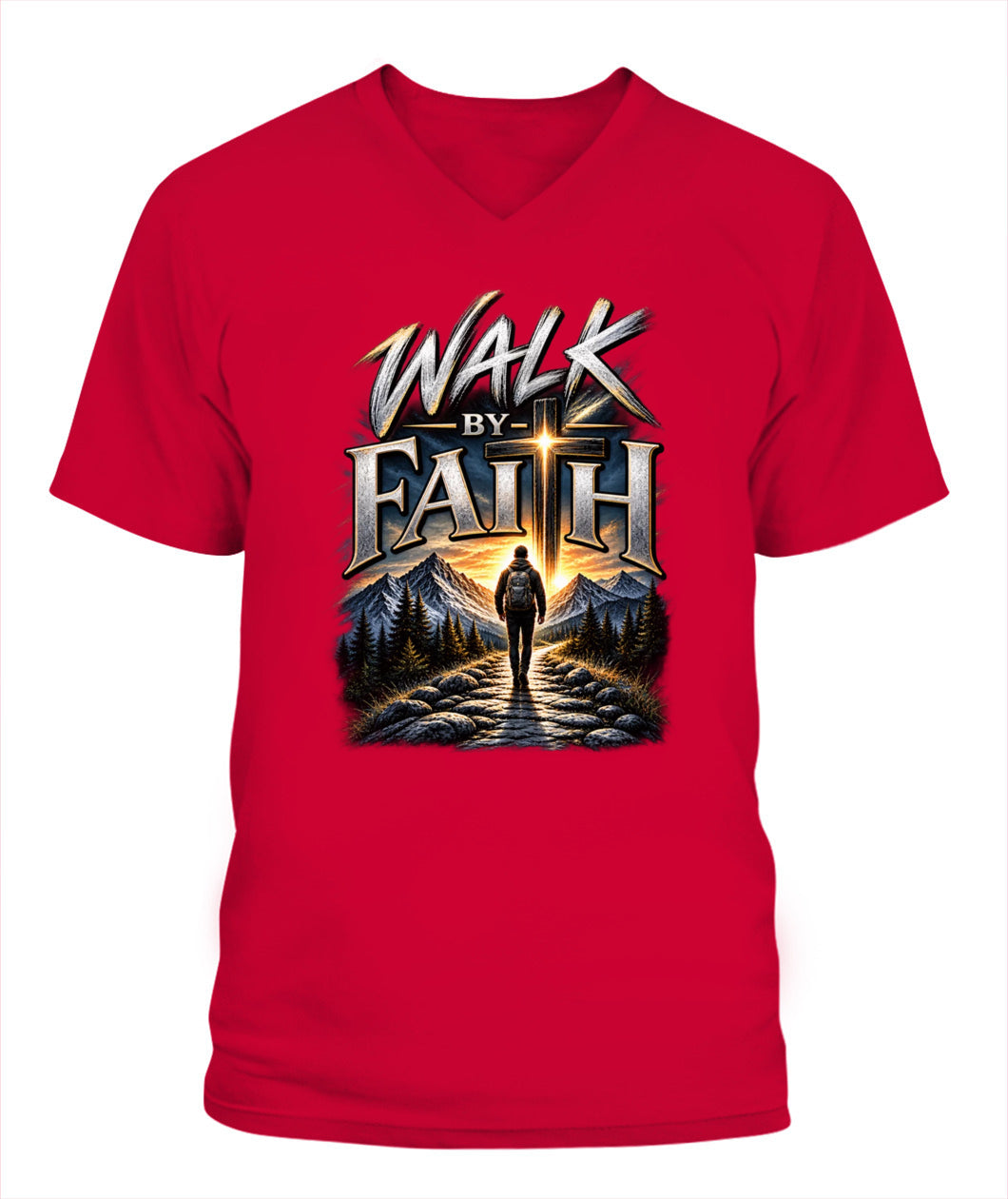 Walk By Faith Women's V-Neck T-Shirt / XYRT Faith Collection
