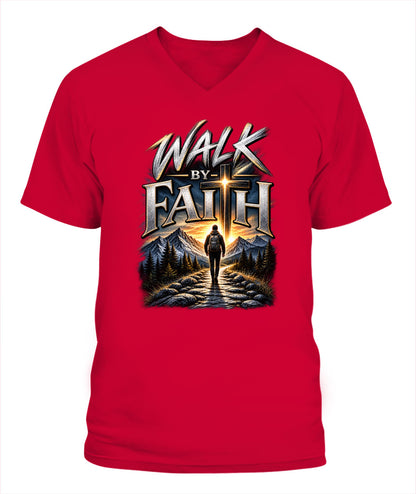 Walk By Faith Women's V-Neck T-Shirt / XYRT Faith Collection