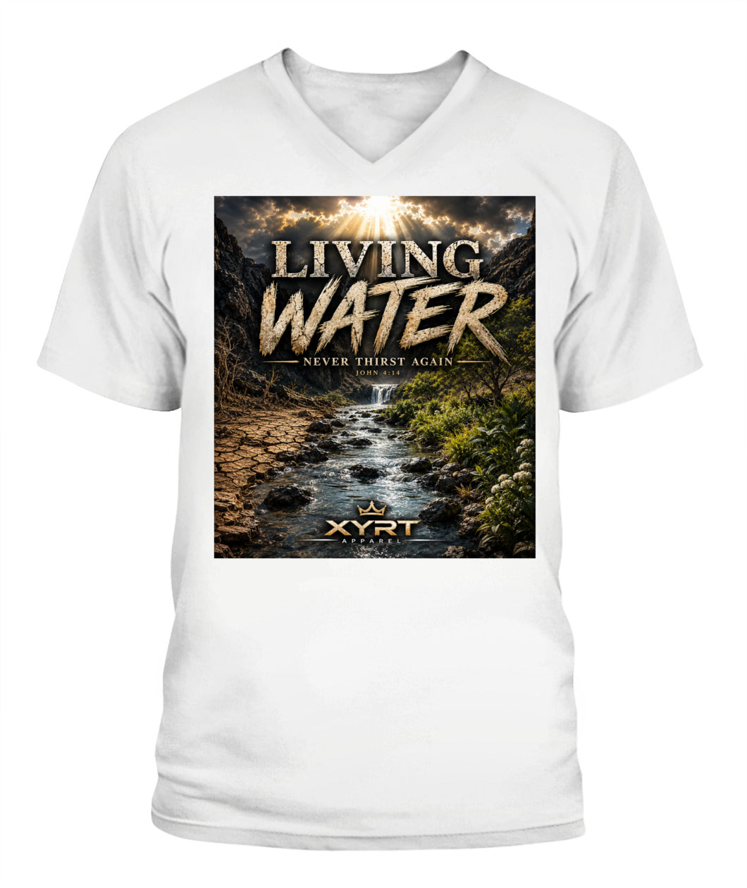 Xyrt Apparel Faith collection - 'Living Water'  V-Neck T-Shirt 