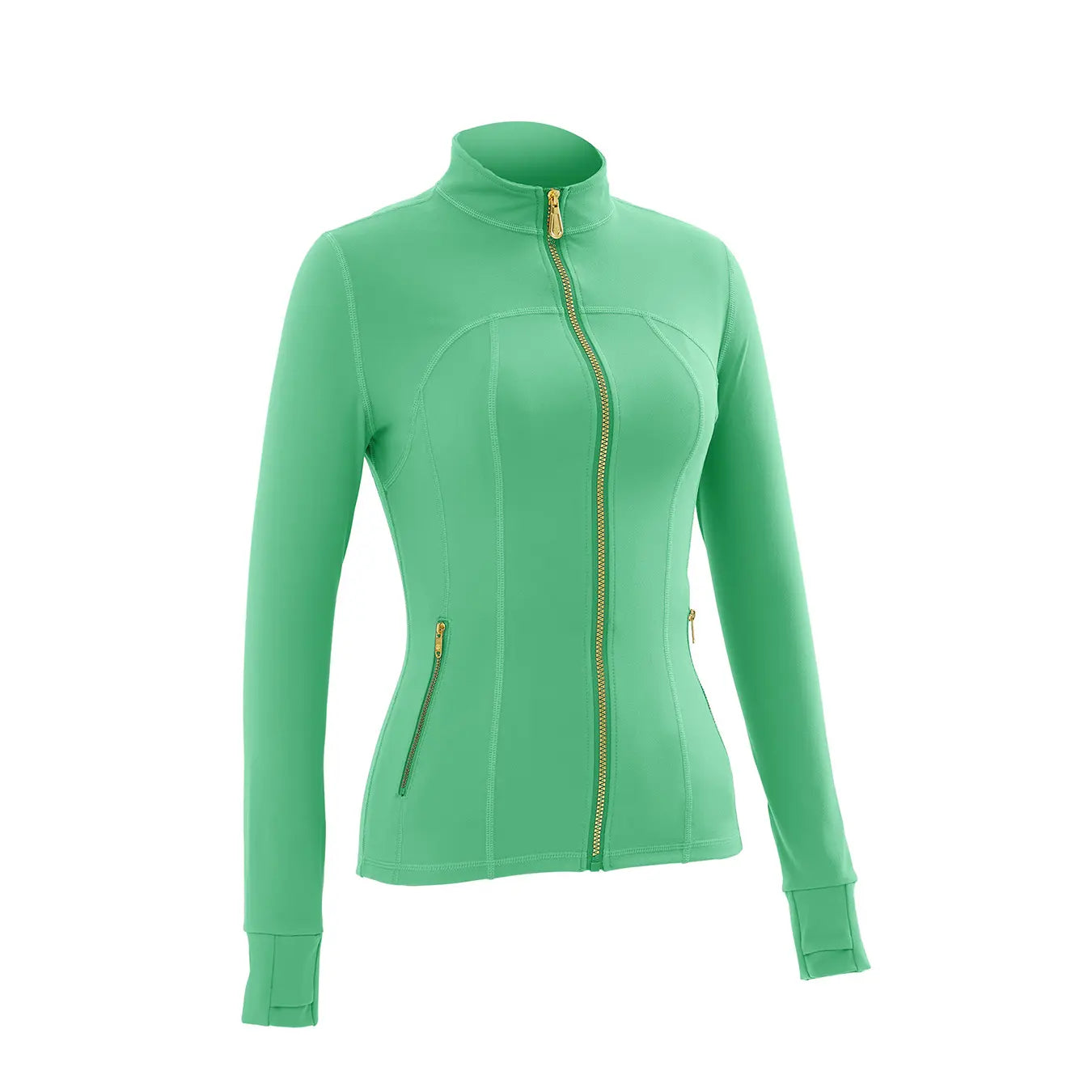 Uncia Active Women'S 2-Piece Slim-Fit Athletic Sports Set - Gold-Zipper Jacket, High-Stretch Hip-Shaping Leggings for Yoga, Gym,Back to School,Back to School Haul