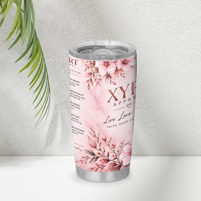 XYRT Apparel “Strong, Fearless & Chosen” 20 oz Floral Faith Tumbler