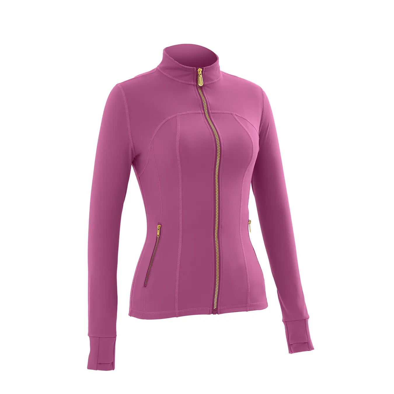 Uncia Active Women'S 2-Piece Slim-Fit Athletic Sports Set - Gold-Zipper Jacket, High-Stretch Hip-Shaping Leggings for Yoga, Gym,Back to School,Back to School Haul