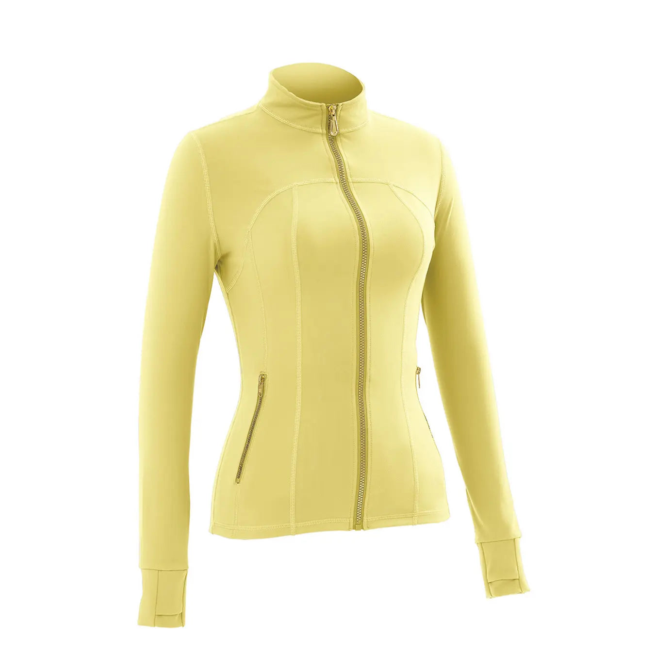 Uncia Active Women'S 2-Piece Slim-Fit Athletic Sports Set - Gold-Zipper Jacket, High-Stretch Hip-Shaping Leggings for Yoga, Gym,Back to School,Back to School Haul