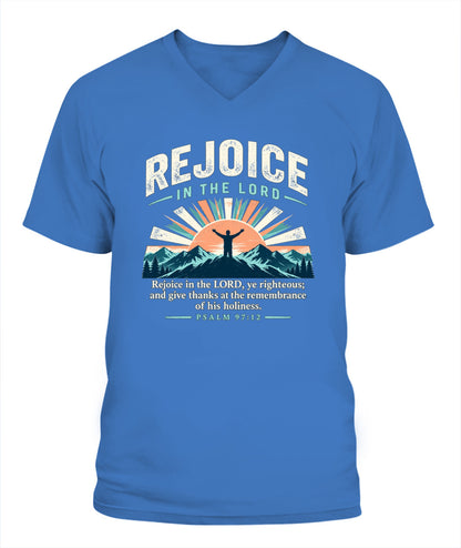 Rejoice in the Lord - Psalms 97:12 Xyrt Apparel Faith T-Shirt