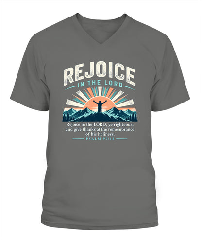Rejoice in the Lord - Psalms 97:12 Xyrt Apparel Faith T-Shirt
