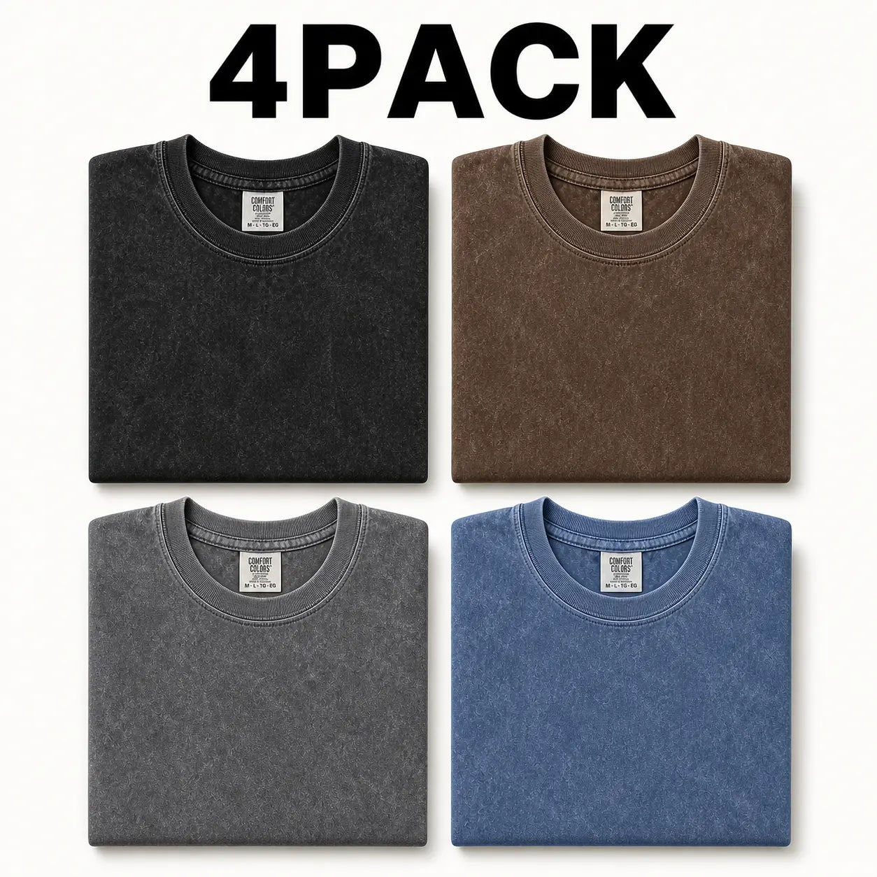 Women'S Graphic Print Tops 4-Pack - Unisex Soft Washed Cotton Fabric Short-Sleeve round Neck Tees, Classic Relaxed Fit for Everyday Streetwear, Thanksgiving Wear, Shortsleeve, Crew Neck, Easter, Valentines Day, Athletic, Outdoors, Casual, Essential, Jogge