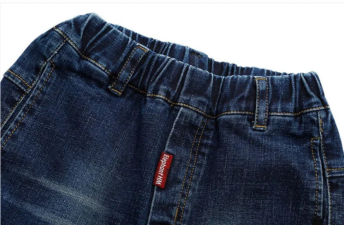 4-11 Years Boys Clothes Slim Straight Jeans Young Pants Kids Baby Children Denim Clothing Trousers Elastic Waist Bottoms