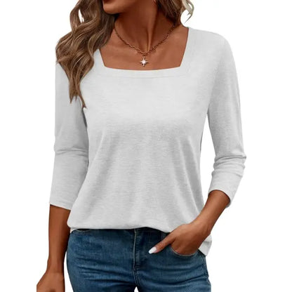 TICTIC MIMI Women'S Square Neck Breezy 3/4 Sleeve Pullover Top - 
