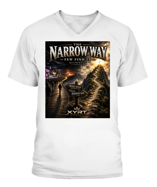 Xyrt Apparel Faith Collection- 'Narrow Way' Lady'S V-Neck T-Shirt 