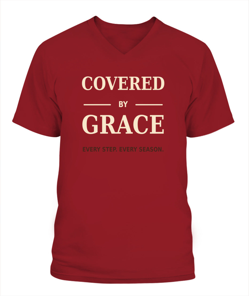 Covered By Grace- Xyrt Apparel V Neck Faith T-Shirt