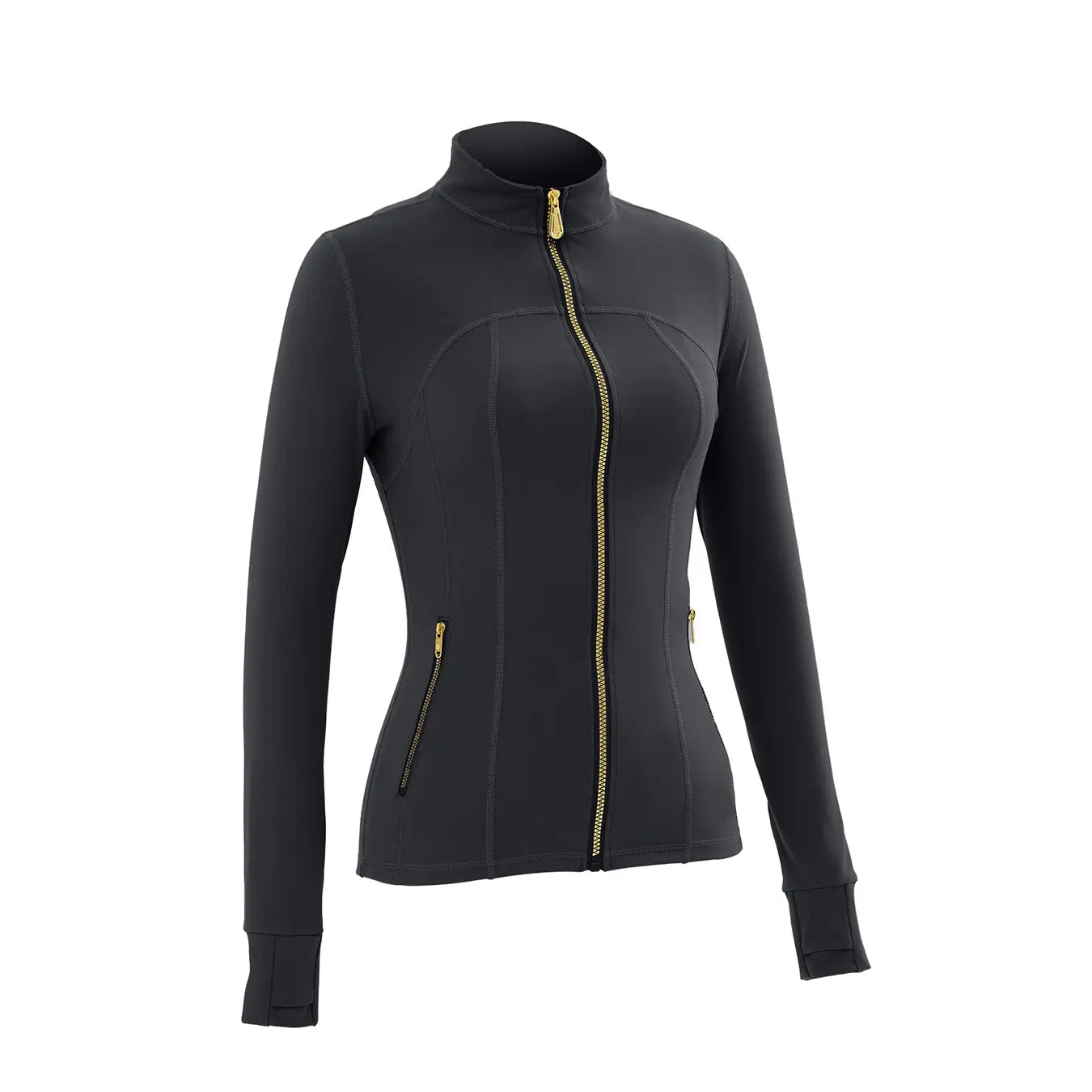 Uncia Active Women'S 2-Piece Slim-Fit Athletic Sports Set - Gold-Zipper Jacket, High-Stretch Hip-Shaping Leggings for Yoga, Gym,Back to School,Back to School Haul