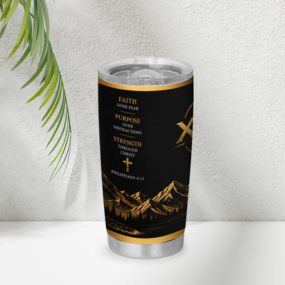 XYRT Apparel Faith & Strength 20oz Premium Tumbler / Philippians 4:13