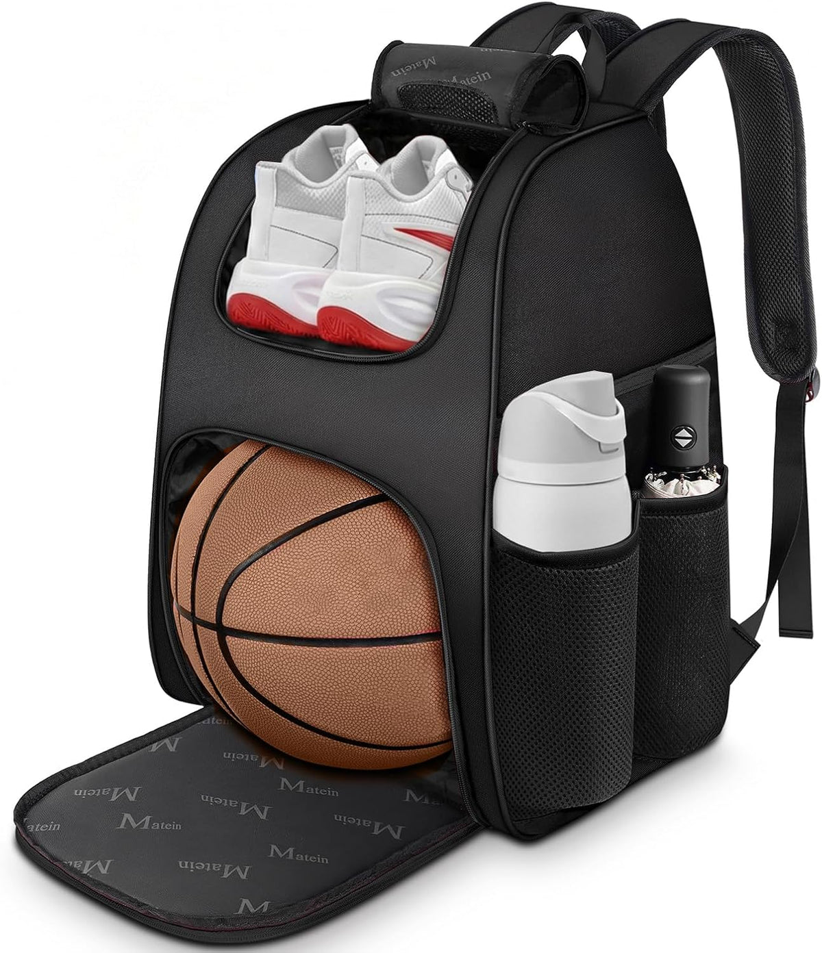 Sturdy Basketball Bag and Soccer Bag with Ball Holder, Shoe Compartment, tumbler, etc...