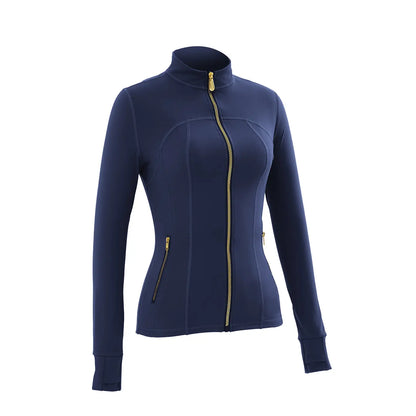 Uncia Active Women'S 2-Piece Slim-Fit Athletic Sports Set - Gold-Zipper Jacket, High-Stretch Hip-Shaping Leggings for Yoga, Gym,Back to School,Back to School Haul