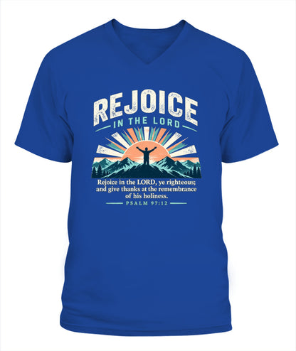 Rejoice in the Lord - Psalms 97:12 Xyrt Apparel Faith T-Shirt