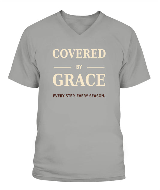 Covered By Grace- Xyrt Apparel V Neck Faith T-Shirt