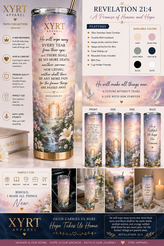 Revelation 21:4 Faith 20oz Tumbler