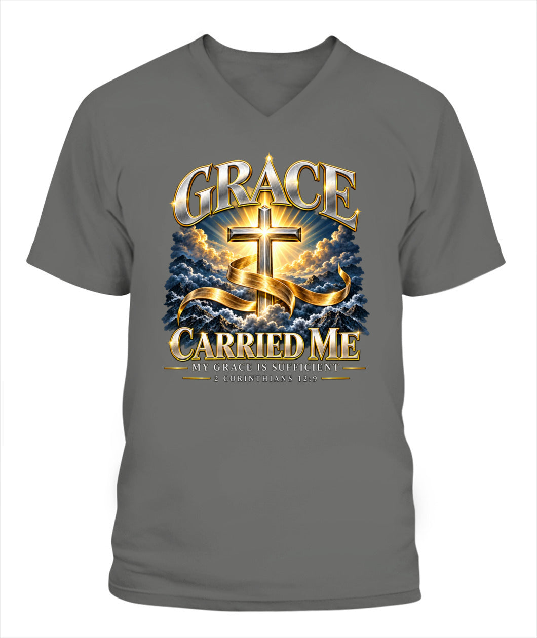 Grace Carried Me - 2 Corinthians 12:9 Xyrt Apparel Faith T-Shirt