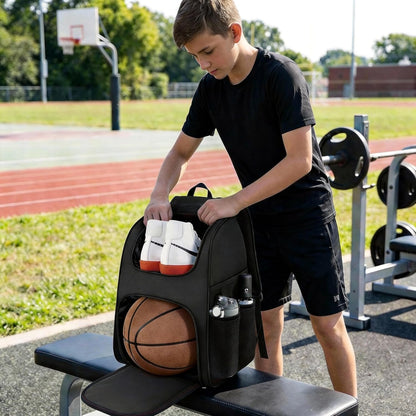 Sturdy Basketball Bag and Soccer Bag with Ball Holder, Shoe Compartment, tumbler, etc...