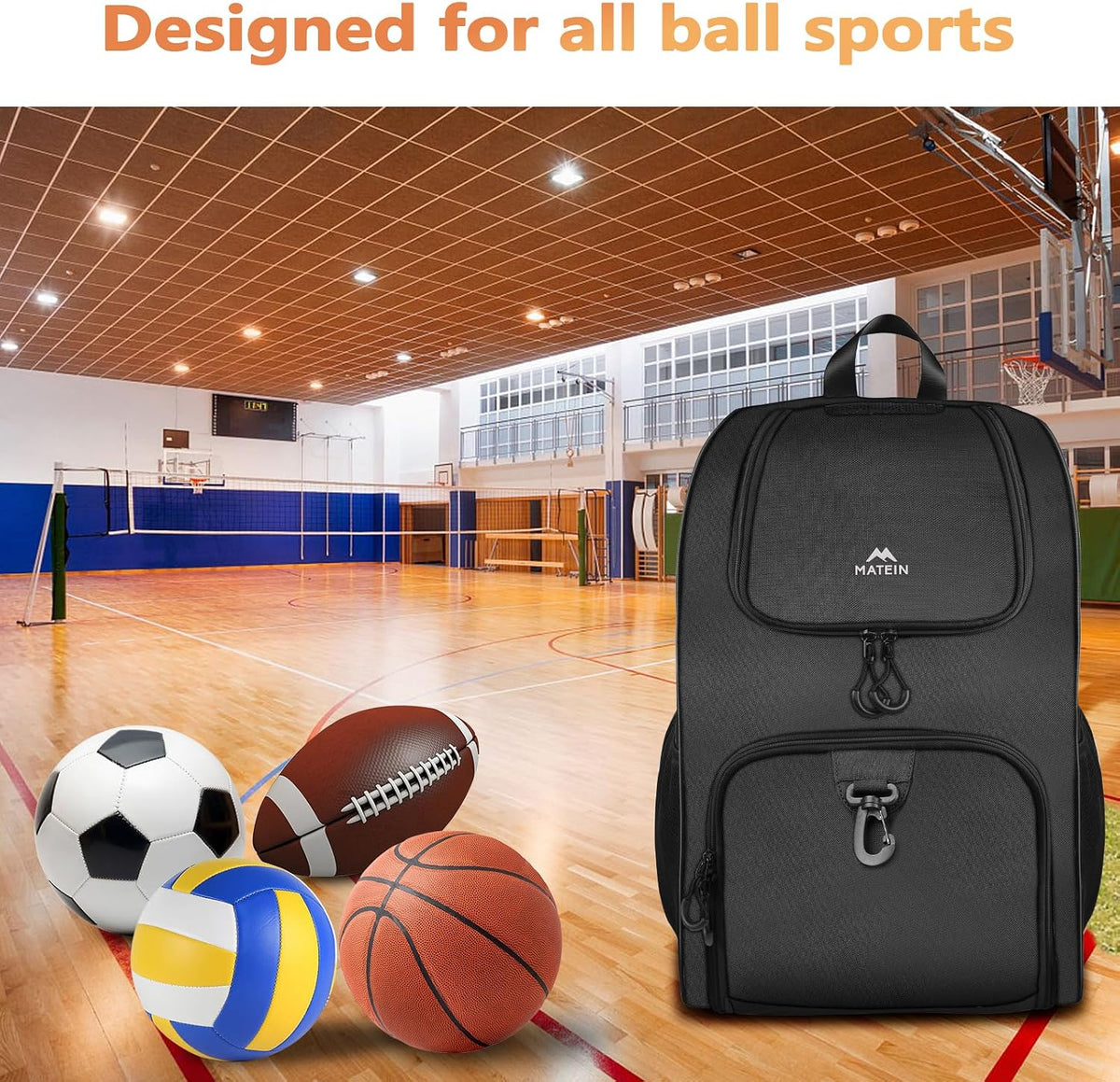 Sturdy Basketball Bag and Soccer Bag with Ball Holder, Shoe Compartment, tumbler, etc...