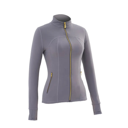 Uncia Active Women'S 2-Piece Slim-Fit Athletic Sports Set - Gold-Zipper Jacket, High-Stretch Hip-Shaping Leggings for Yoga, Gym,Back to School,Back to School Haul