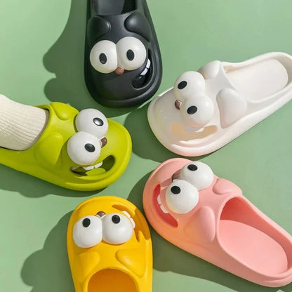 Tongue Kiss Slippers Big Eye Dog Slippers,Cute Funny Big Eye Dog Fun Cartoon Package Head Eva Slippers for 