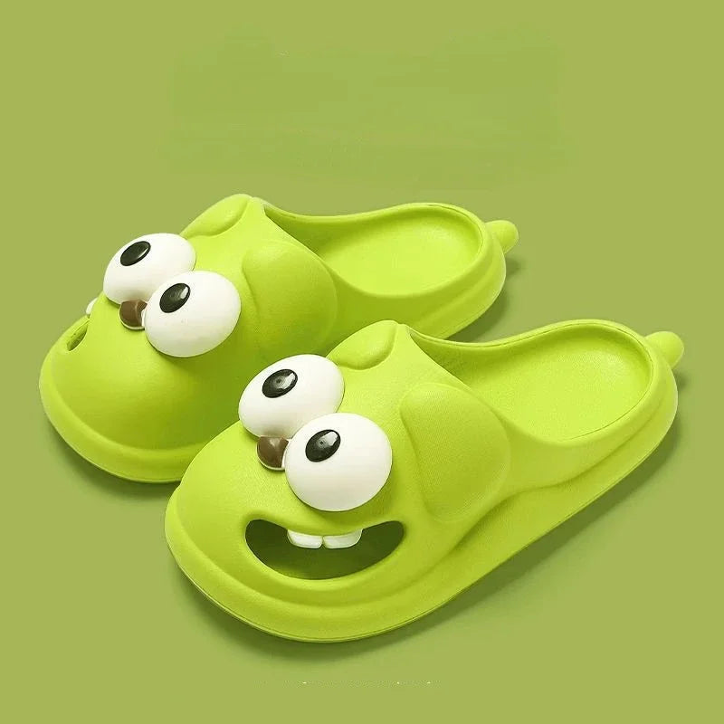 Tongue Kiss Slippers Big Eye Dog Slippers,Cute Funny Big Eye Dog Fun Cartoon Package Head Eva Slippers for 