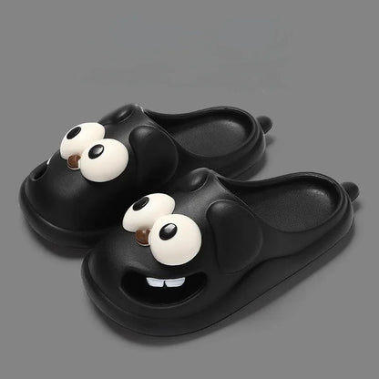 Tongue Kiss Slippers Big Eye Dog Slippers,Cute Funny Big Eye Dog Fun Cartoon Package Head Eva Slippers for 