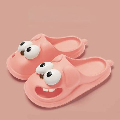 Tongue Kiss Slippers Big Eye Dog Slippers,Cute Funny Big Eye Dog Fun Cartoon Package Head Eva Slippers for 