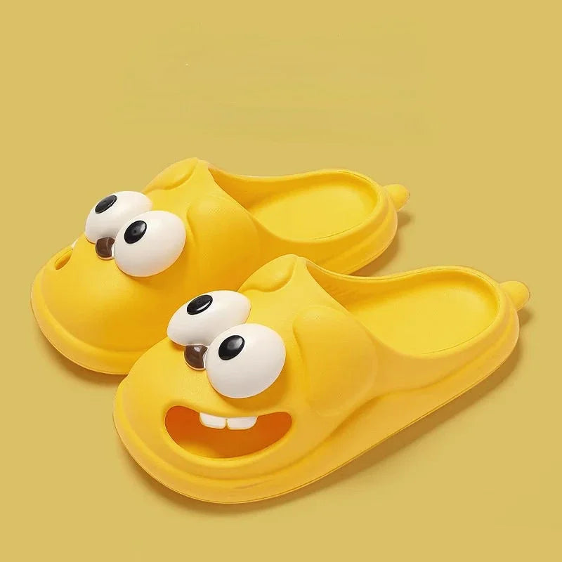 Tongue Kiss Slippers Big Eye Dog Slippers,Cute Funny Big Eye Dog Fun Cartoon Package Head Eva Slippers for 