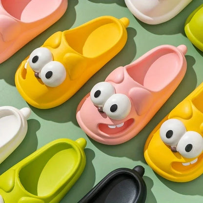 Tongue Kiss Slippers Big Eye Dog Slippers,Cute Funny Big Eye Dog Fun Cartoon Package Head Eva Slippers for 