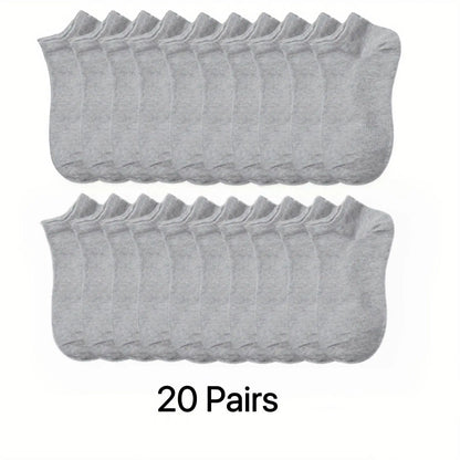 Solid  Low Cut Ankle Socks for Men and Women, Breathable and Durable Multipacks for Daily Wear.