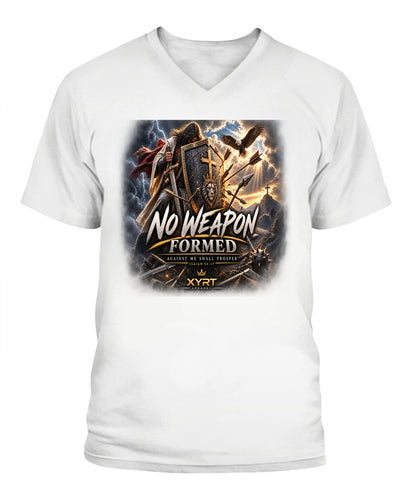 XYRT Apparel Faith Collection - ' No Weapons Shall Form Against Me' Lady'S V-Neck T-Shirt 