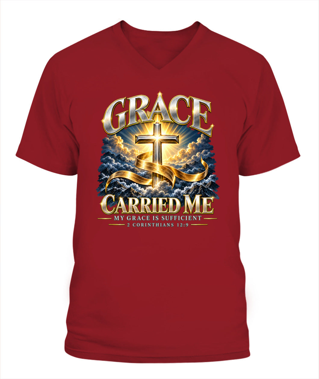 Grace Carried Me - 2 Corinthians 12:9 Xyrt Apparel Faith T-Shirt