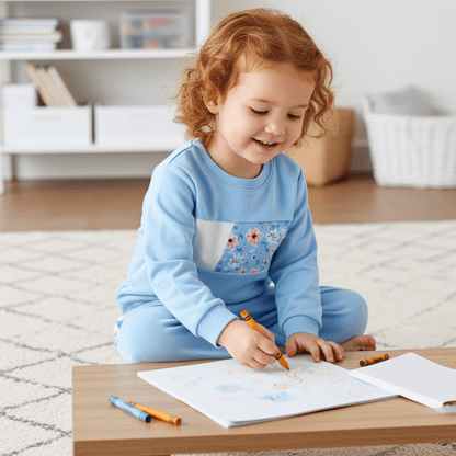 Toddler Girl Clothes Kids Sweatshirts & Joggers Set 2 Piece Long Sleeve Graphic Pullover and Pants Fall Outfits Sets, Blue, 3-4 Years