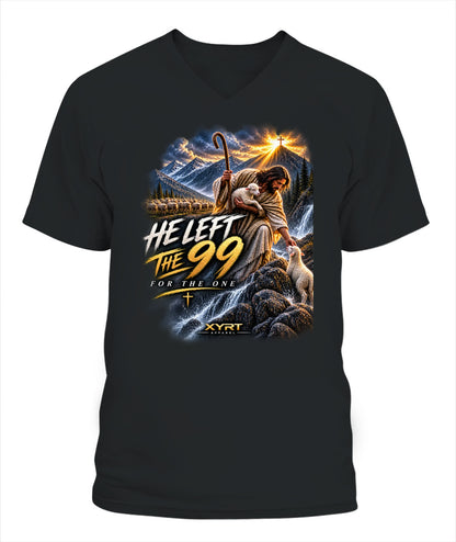 XYRT Apparel Faith Collection - 'He Left 99' Lady'S V-Neck T-Shirt 