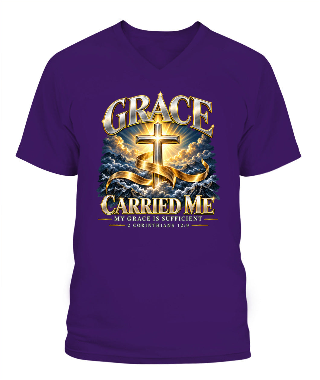 Grace Carried Me - 2 Corinthians 12:9 Xyrt Apparel Faith T-Shirt
