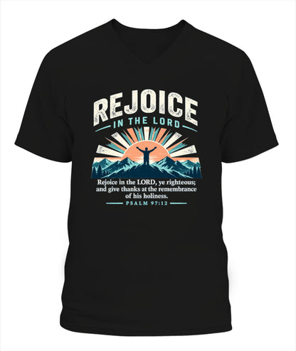 Rejoice in the Lord - Psalms 97:12 Xyrt Apparel Faith T-Shirt