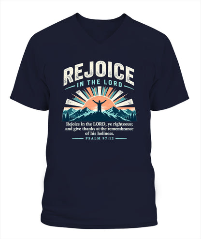 Rejoice in the Lord - Psalms 97:12 Xyrt Apparel Faith T-Shirt